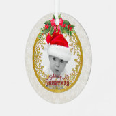 Neue Babygeburtsstatistiken Weihnachten, Geburtsan Ornament Aus Metall (Vorderseite links)