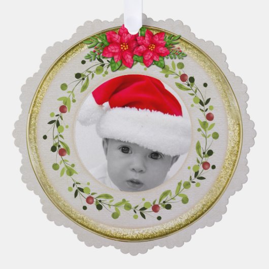 Neue Babygeburtsstatistiken Weihnachten, Geburtsan Ornament Karte (Vorderseite)