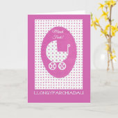 Neue BabyGirl Glückwünsche: Waliser-Gruß Karte (Gelbe Blume)