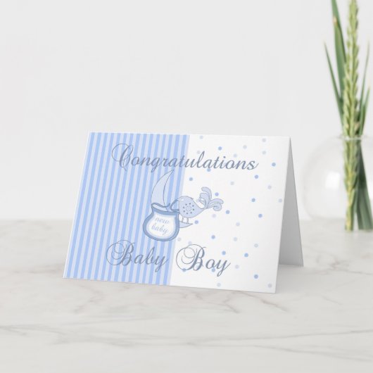 Neue Babygratulation - Neue Baby Boy Card Karte (Vorderseite)