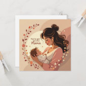 Neue Babykarte für Mama mit warmer herzlicher Nach Karte (Vorderseite/Rückseite Beispiel)