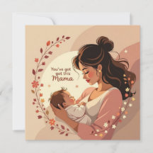 Neue Babykarte für Mama mit warmer herzlicher Nach