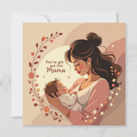 Neue Babykarte für Mama mit warmer herzlicher Nach Karte (Vorderseite)