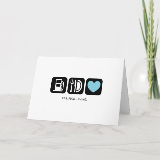 Neue Babykarte: Gas-Food-Loving (Junge) Karte (Vorderseite)
