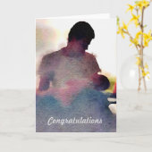 Neue Babykarte - Vater Glückwunsch Karte (Gelbe Blume)