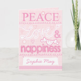 Neue Babymädchen-geheftete Karte