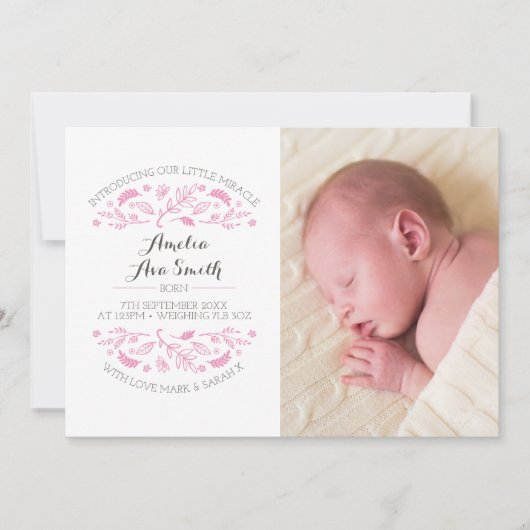 Neue Babymitteilung/danken Ihnen zu kardieren Dankeskarte (Vorderseite)