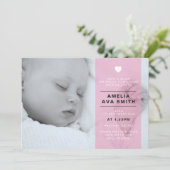 Neue Babymitteilung/danken Ihnen zu kardieren Dankeskarte (Stehend Vorderseite)