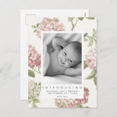 Neue Babypink-Blumenkarte Foto Feiertagspostkarte (Vorne/Hinten)