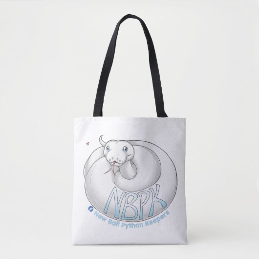 Neue Ball Python Keepers Yuki Logo Tasche weiß (Vorderseite)