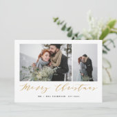 NEUE BEGINNUNGEN MERRY CHRISTMAS GOLD FEIERTAGSKARTE (Stehend Vorderseite)