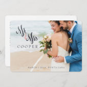 Neue Bekanntgabe von Frau Modern Elopement Ehe Einladung (Vorne/Hinten)