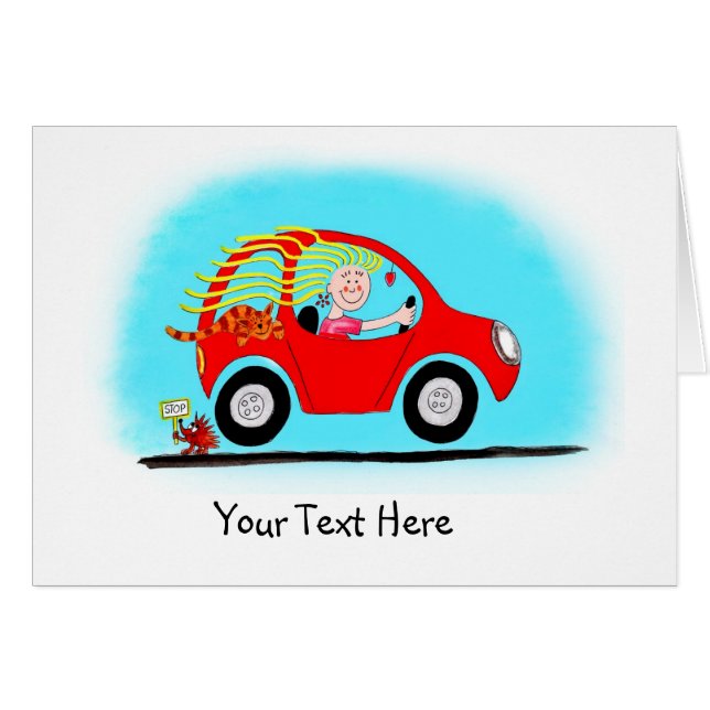 Neue, benutzerdefinierbare Girl Driver-Karte (Vorderseite (Horizontal))