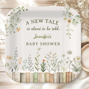 Neue Bibliothek Baby Shower Geschlechtsneutral Pappteller
