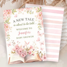 Neue Bibliothek für Mädchen Baby Shower Pink Blume