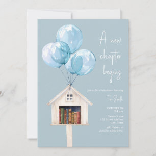 Neue Bibliothek Luftballons Buch Baby-Party Blau Einladung