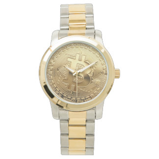 NEUE Bitcoin 13,88 Tilt Two Tone Gold SS Watch Armbanduhr