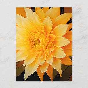 Neue BOHO Gelbe Dahlie Postkarte