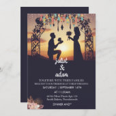 Neue boho rustikale moderne elegante Twilight Wedd Einladung (Vorne/Hinten)