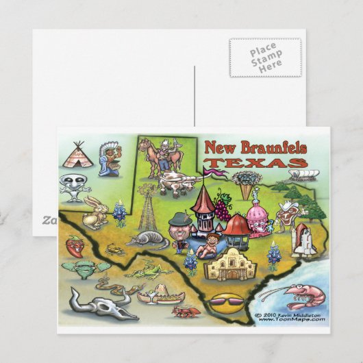 Neue Braunfels TEXAS Karte (Vorne/Hinten)