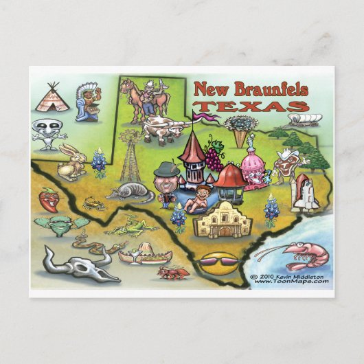 Neue Braunfels TEXAS Karte (Vorderseite)