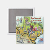 Neue Braunfels TEXAS Karte Magnet (Vorderseite/Rückseite)