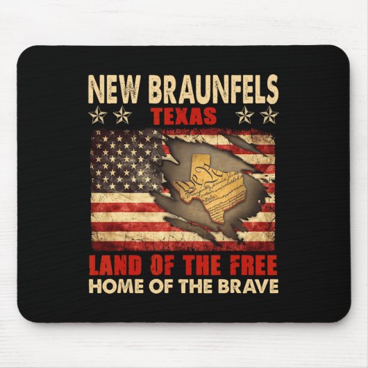 Neue Braunfels Texas USA Flag 4. Juli Mousepad (Vorne)