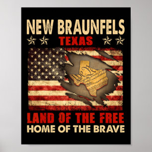 Neue Braunfels Texas USA Flag 4. Juli Poster