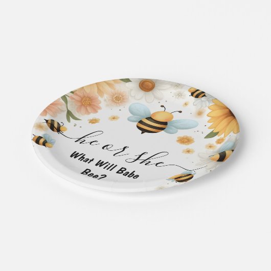 Neue Bug Daisy Bloom Rustikal beschäftigen Bieneng Pappteller (Schrägansicht)