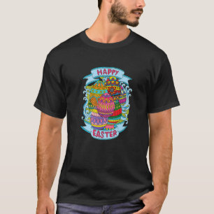 Neue bunte Ostereier mit schönem Patter T-Shirt