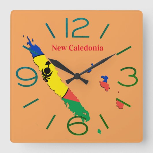 Neue Caledonia-Uhr Quadratische Wanduhr (Vorderseite)