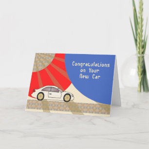Neue Car Gratulations Card mit Champagner Car Karte