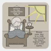 Neue Chance Quadratischer Aufkleber (Vorderseite)