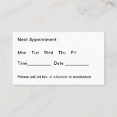 Neue Chiropraktiker-Stellenkarte Visitenkarte (Rückseite)