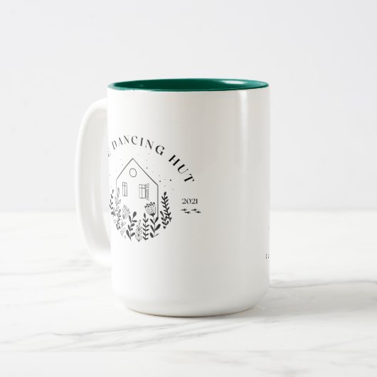 Neue Dancing Hut Hütte Logo Tasse (Vorderseite Links)