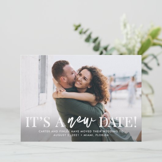 Neue Datumsbearbeitungsfarbe ändern Datumskarte Dankeskarte (Stehend Vorderseite)