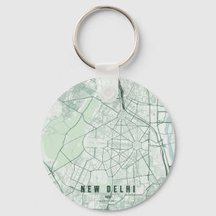 Neue Delhi Indien Stadtplan & Benutzerdefinierter  Schlüsselanhänger