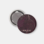 Neue Delhi Indien Stadtplan Magnet (Vorderseite/Rückseite)