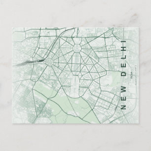 Neue Delhi Indien Stadtplan Minimales Design Postkarte