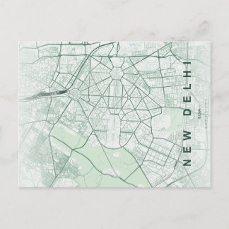 Neue Delhi Indien Stadtplan Minimales Design Postkarte