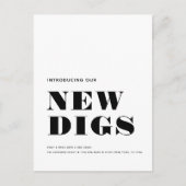 NEUE DIGS Einfache moderne Minimal Moving Ankündigungspostkarte (Vorderseite)