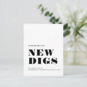 NEUE DIGS Einfache moderne Minimal Moving Ankündigungspostkarte (Stehend Vorderseite)