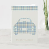 Neue Driver Tartan Car Shape Congratulations Card Karte (Vorderseite)
