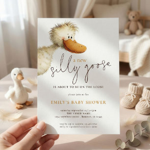 Neue dumme Gans auf freiem Fuß Baby-Party Einladung