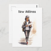 Neue E-Mail-Adresse verschieben Ankündigung Postkarte (Vorne/Hinten)