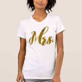 Neue Ehefrau New Bride Frau Metallic Gold Foil Tex T-Shirt