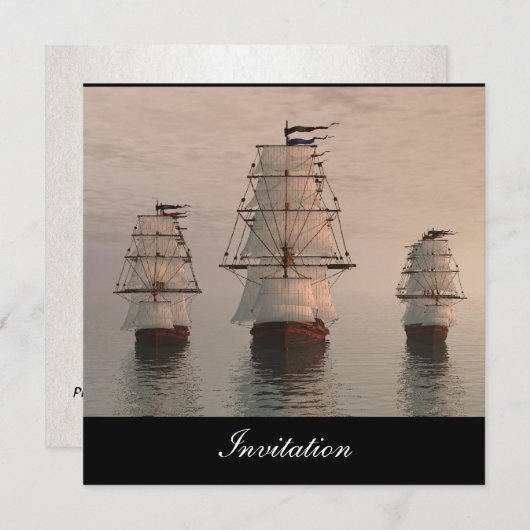 Neue Einladung für drei Segelschiffe (Vorne/Hinten)