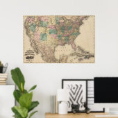 Neue Eisenbahnkarte der Staaten 3 Poster (Heimbüro)