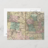 Neue Eisenbahnkarte der Staaten Postkarte (Vorne/Hinten)