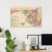 Neue Eisenbahnkarte der Staaten von Maryland Poster (Heimbüro)